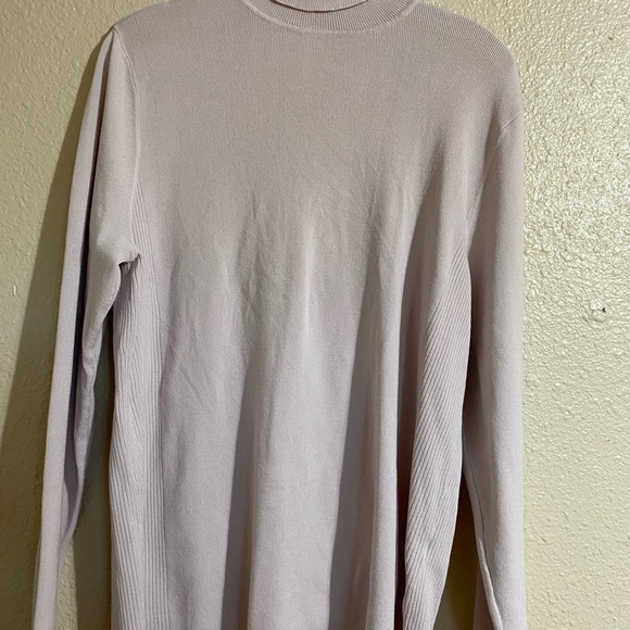 Chico's Darcy Turtlenecks Sweater Ls Basic Cathedral heather Pink Silk - Picture 10 of 12